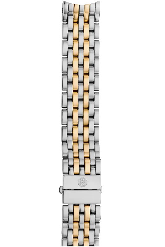 Minimalist Beaded Bracelets For Women-MICHELE 16MM SEREIN 7-LINK STAINLESS STEEL AND YELLOW GOLD BRACELET