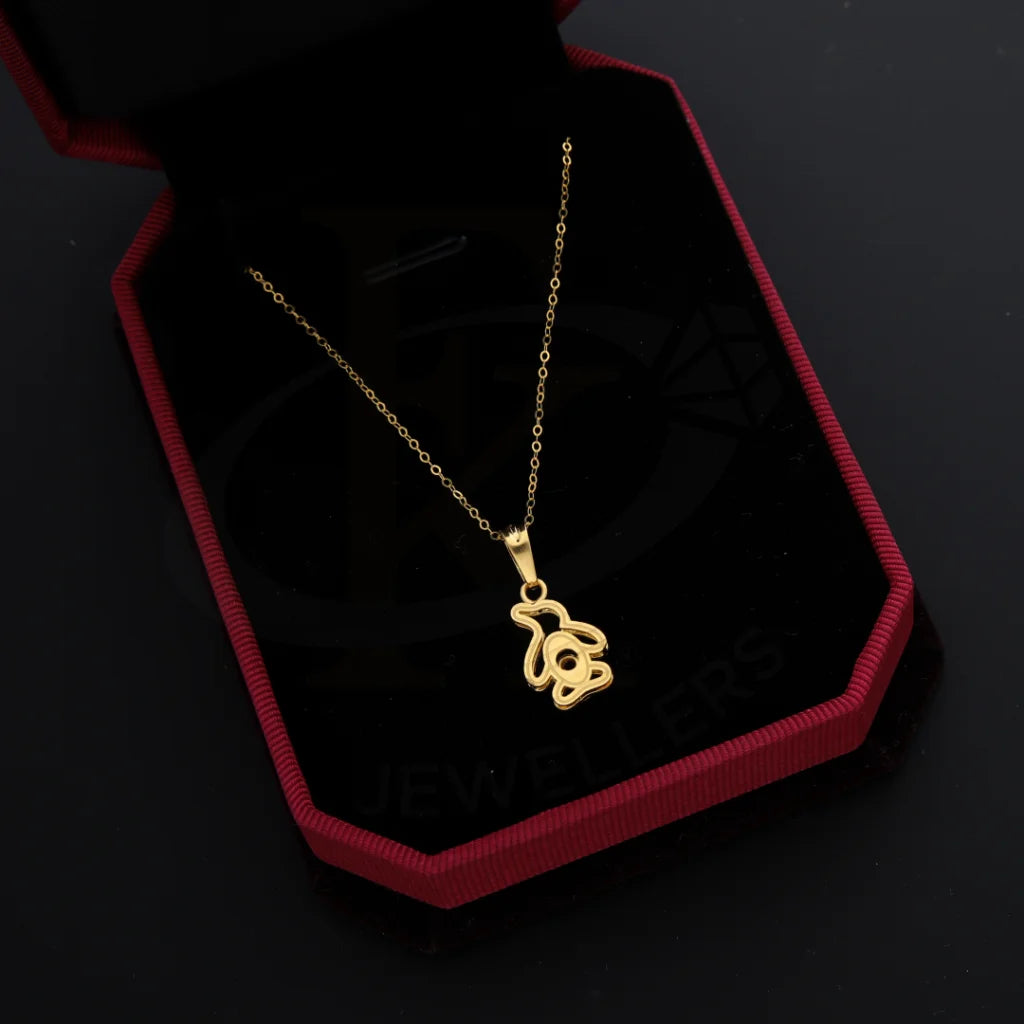 Custom Crystal Necklace For Personalized Gifts-Gold Necklace (Chain with Hollow Penguin Pendant) 21KT - FKJNKL21KM8672