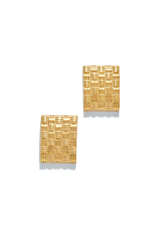 Statement Earrings For Fashion Week-Eleysa Woven Statement Earring - Gold