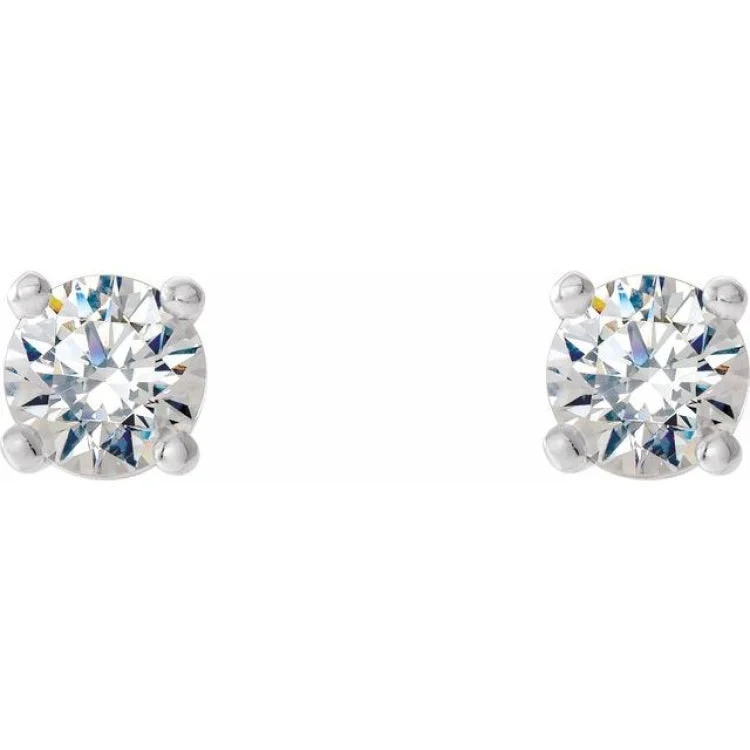 Handcrafted Gold Earrings For Special Gifts-14K White 1/5 CTW Lab-Grown Diamond 4-Prong Stud Earrings