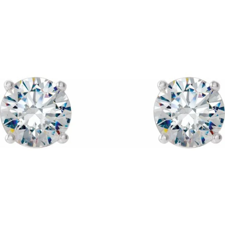 Custom Earrings For Anniversary Gifts-14K White 1/2 CTW Lab-Grown Diamond 4-Prong Stud Earrings