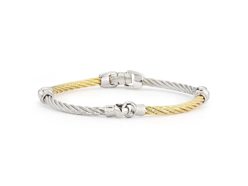 Designer Bracelets For Women’s Jewelry-ALOR Yellow & Grey Cable Interlocking Bracelet