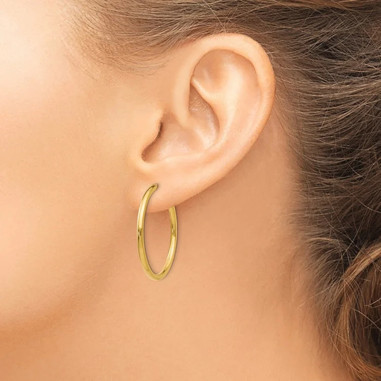 Lightweight Earrings For Comfortable Wear-14K Non-Pierced Hoop Earrings