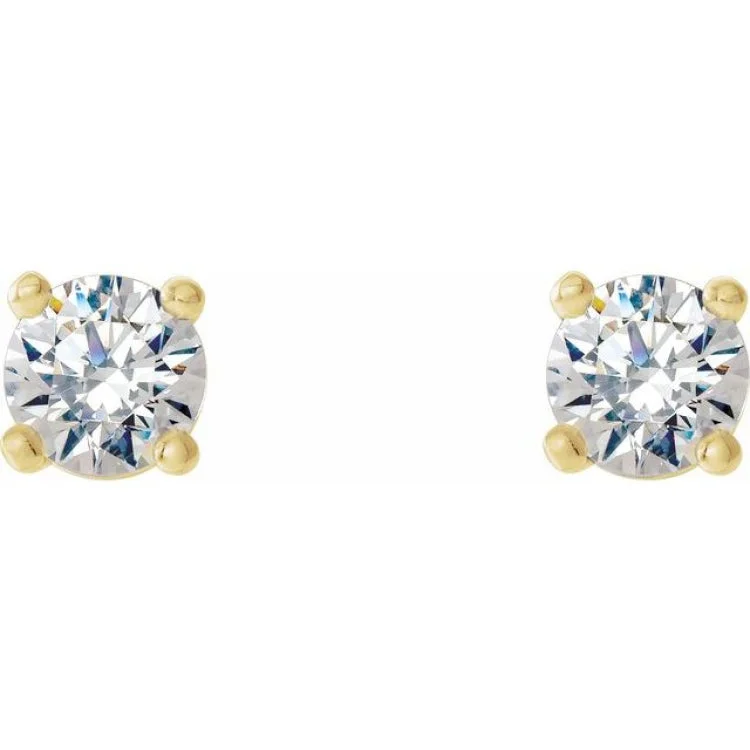 Simple Gold Drop Earrings For Day-to-Day Wear-14K Yellow 1/3 CTW Lab-Grown Diamond 4-Prong Stud Earrings