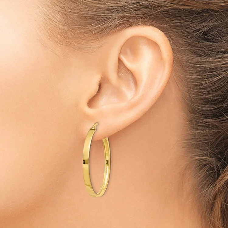 Unique Dangle Earrings For Special Occasions-14K 3mm XL Hoop Earrings