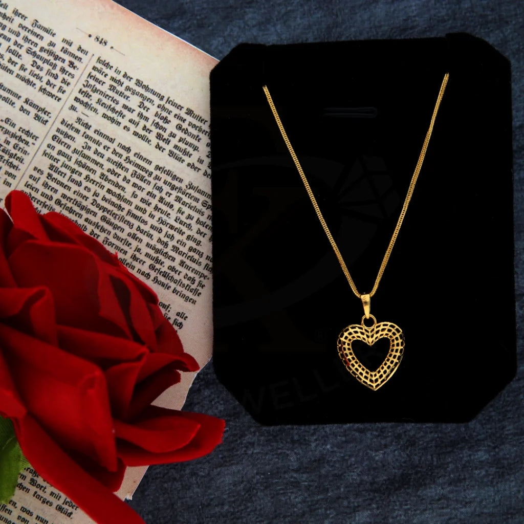 Handmade Pendant Necklace For Custom Gifts-Gold Necklace (Chain with Heart Shaped Pendant) 21KT - FKJNKL21KM8421