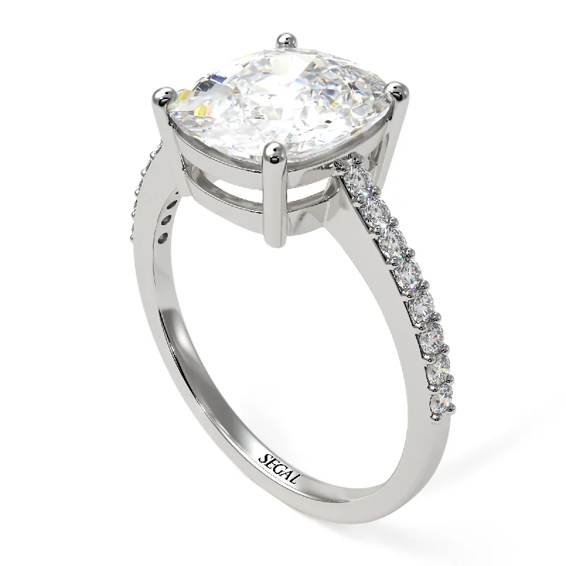 Sparkling Custom Engagement Rings With Sapphires-Gold Handmade Cushion Cut Diamond Engagement Ring - Whitney No. 3