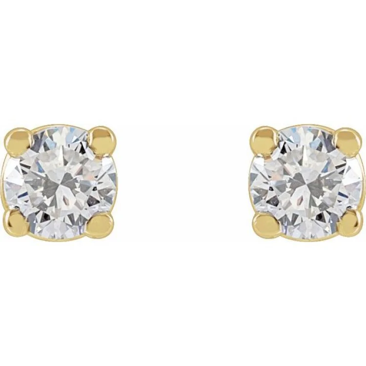 Dainty Earrings For Women With Minimalist Style-14K Yellow 3 CTW Lab-Grown Diamond Stud Earrings