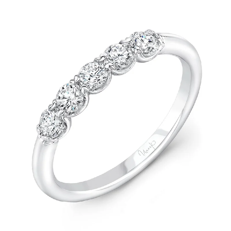 Trendy Titanium Rings For Custom Engagement-Uneek Timeless Collection 1-Row Diamond Wedding Ring