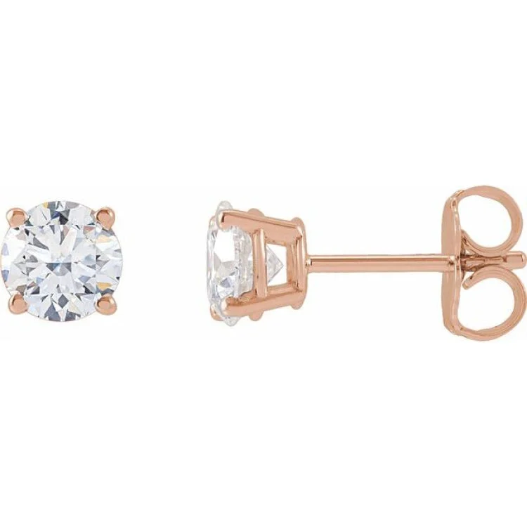 Luxury Earrings With Diamonds For Evening Wear-14K Rose 1 1/4 CTW Lab-Grown Diamond Stud Earrings