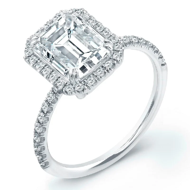 Classic Gold Engagement Rings For Timeless Weddings-Uneek Timeless Collection Halo Emerald Cut Engagement Ring