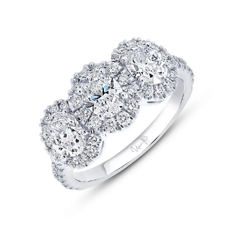 Elegant Custom Wedding Rings For Wedding Day-Uneek Signature Collection Triple-Halo Oval Shaped Diamond Engagement Ring