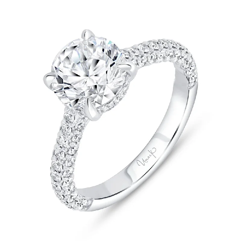 Sparkling Engagement Rings For Special Moments-Uneek Timeless Collection Under-Halo Round Engagement Ring