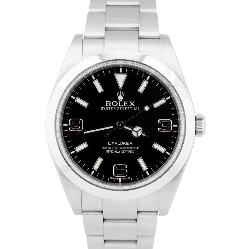 Trendy Watches For Young Adults-MINT Rolex Explorer I Black MK1 Stainless Steel 39mm Automatic Watch 214270