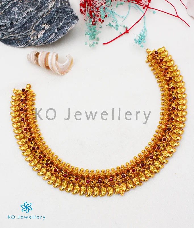 Simple Gold Necklace For Casual Wear-The Madhura Silver Mango Necklace