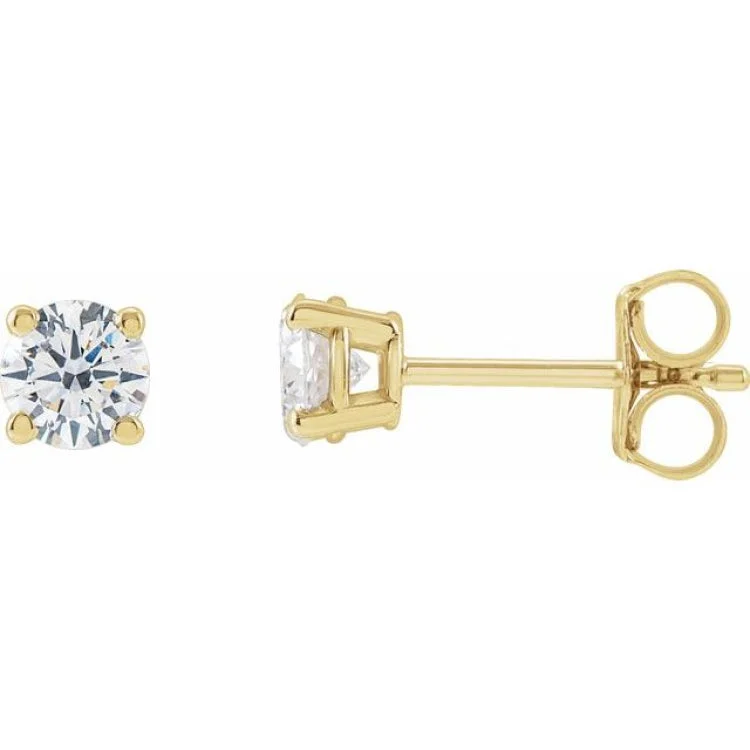 Vintage-Inspired Earrings For Bridal Style-14K Yellow 3/4 CTW Lab-Grown Diamond Stud Earrings