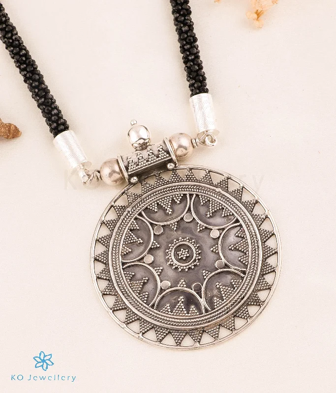 Unique Beaded Necklace For Custom Style-The Asmi Silver Antique Necklace