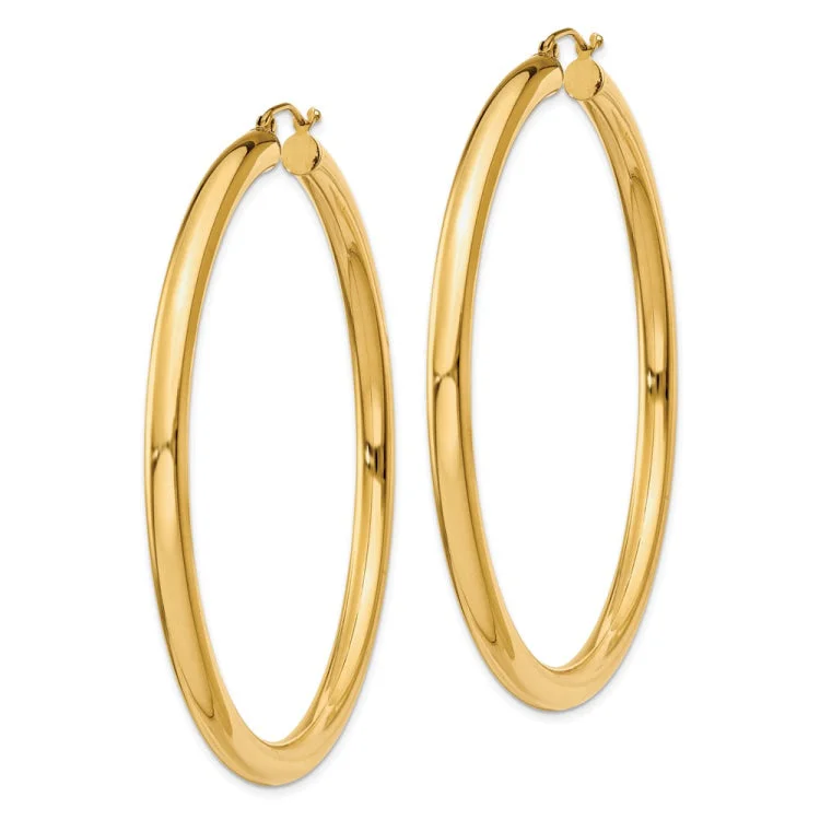 Sparkling Drop Earrings For Elegant Style-14K Polished 4mm Lightweight Tube Hoop Earrings