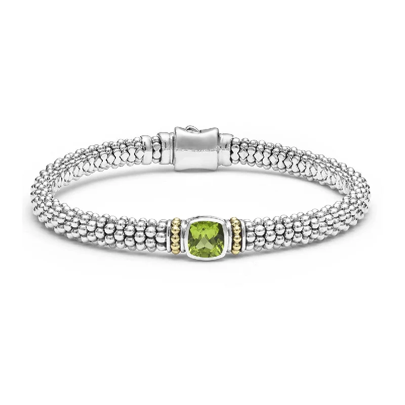 Personalized Bracelets For Couples-Peridot Caviar Bracelet