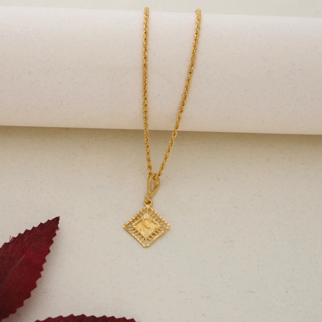 Handmade Pendant Necklace For Custom Gifts-Gold Necklace (Chain With Gold Pendant) 21KT - FKJNKL21K7648