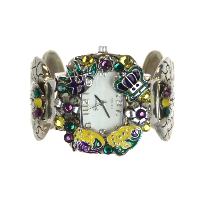 Affordable Watches With Simple Designs-Watch Cuff Mardi Gras