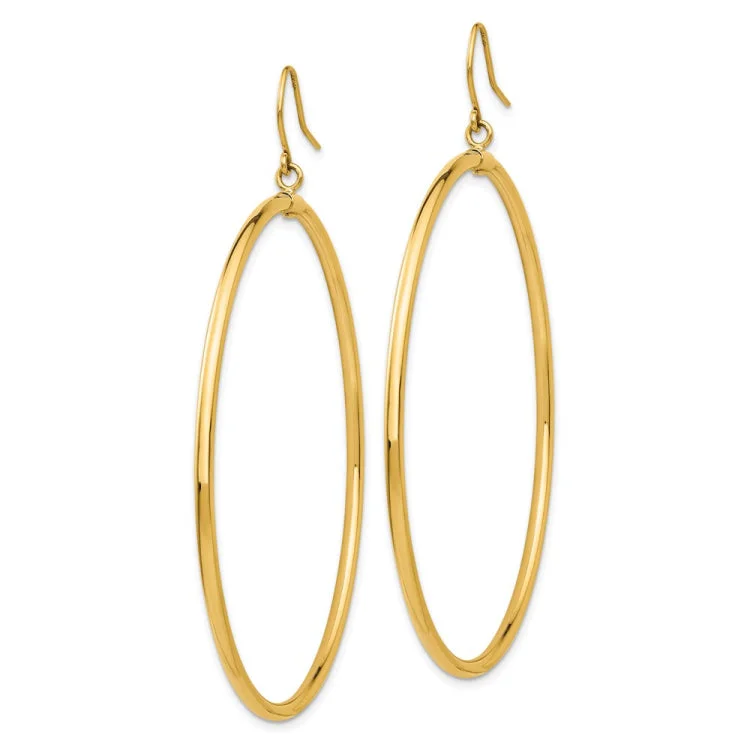 Sparkly Earrings For Formal Events-14k Tube Hoop Dangle Earrings