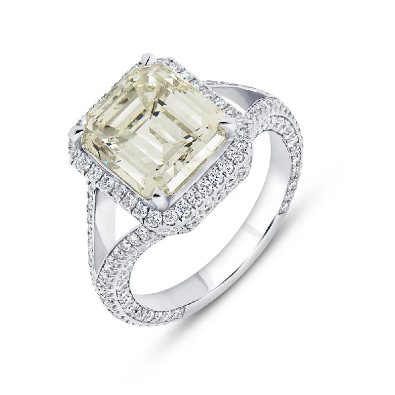 Simple Wedding Bands For Custom Style-Uneek Silhouette Collection Halo Emerald Cut Diamond Engagement Ring