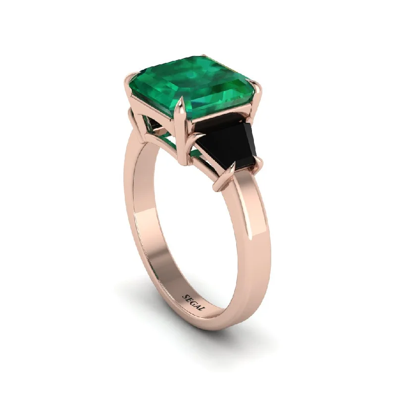 Custom Diamond Engagement Rings For Brides-Three Stone Emerald Engagement Ring - Bethany No. 35