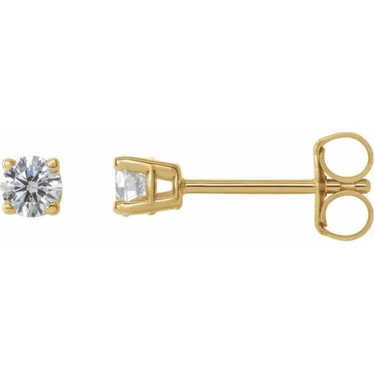 Large Gold Drop Earrings For Evening Wear-14K Yellow 1/4 CTW Natural Diamond Stud Earrings