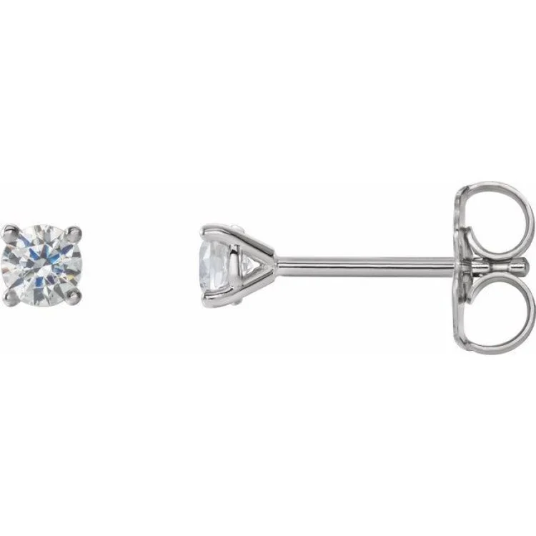 Sparkly Gemstone Earrings For Formal Events-14K White 1/4 CTW Lab-Grown Diamond 4-Prong Stud Earrings