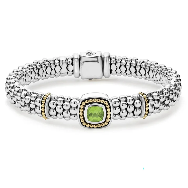 Custom Charm Bracelets For Birthdays-Peridot Caviar Bracelet