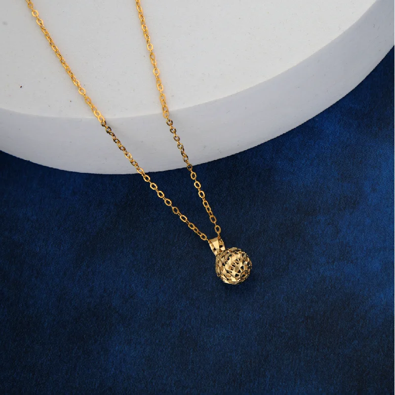 Personalized Infinity Necklace For Fashionistas-Gold Necklace (Chain with Hollow Round Shaped Pendant) 18KT - FKJNKL18K9164