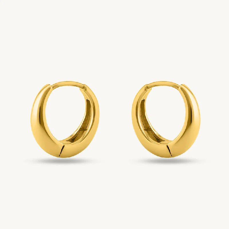 Statement Earrings For Fashion Week-Golden Crescent Hoop Earrings