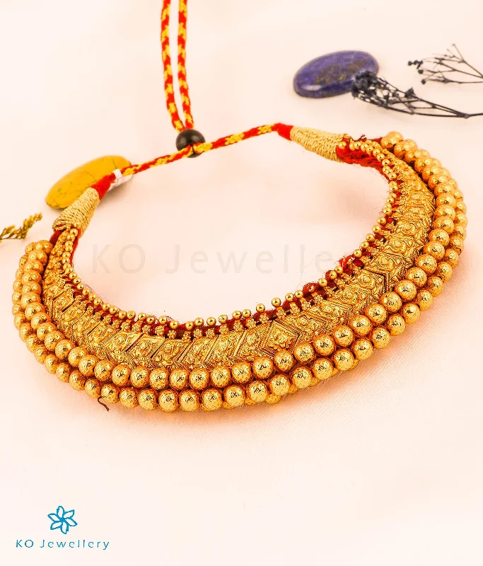 Elegant Beaded Necklace For Evening Parties-The Vedya Silver Maharastrian Thushi Necklace