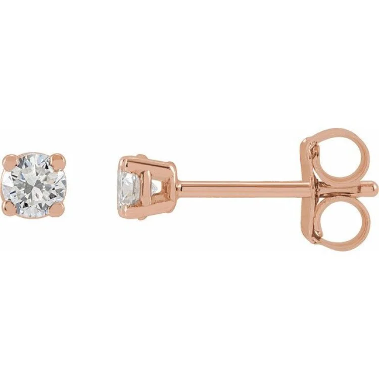 Fashionable Beaded Earrings For Events-14K Rose 1/4 CTW Lab-Grown Diamond Stud Earrings