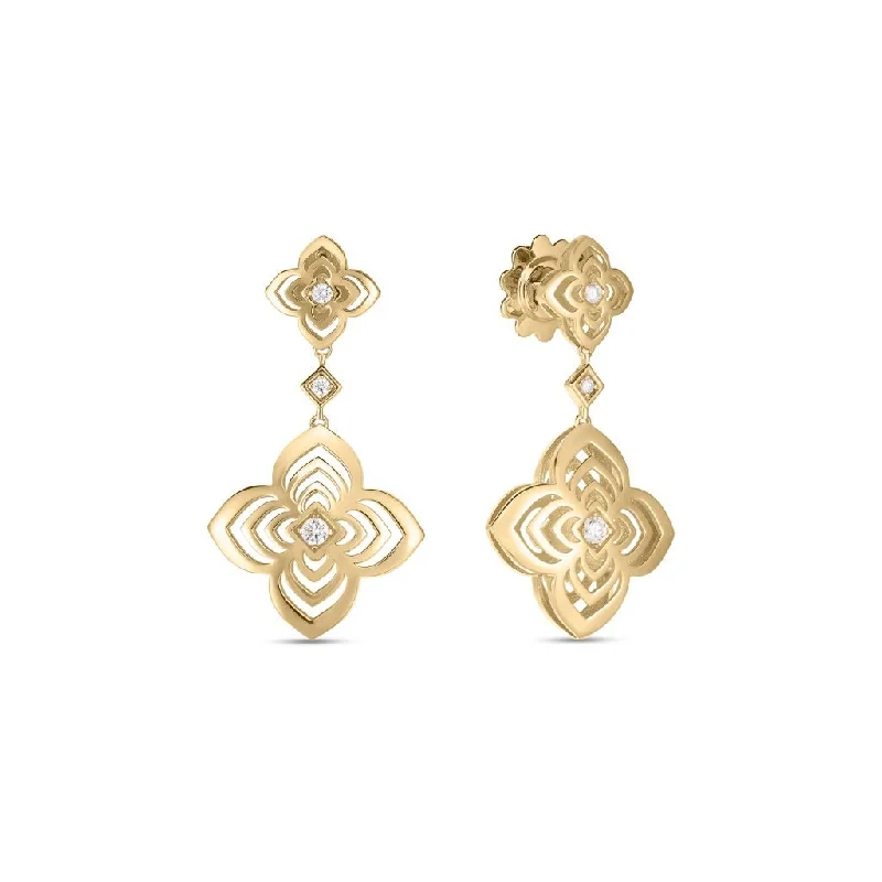 Personalized Gemstone Earrings For Moms-18Kt. Yellow Gold Palazzo Ducale Carnevale Drop Earrings