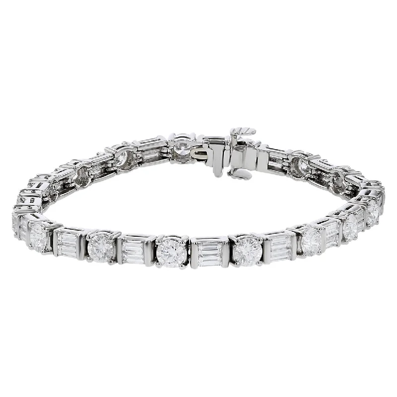 Silver Braided Bracelets For Women-Platinum Diamond Line Bracelet