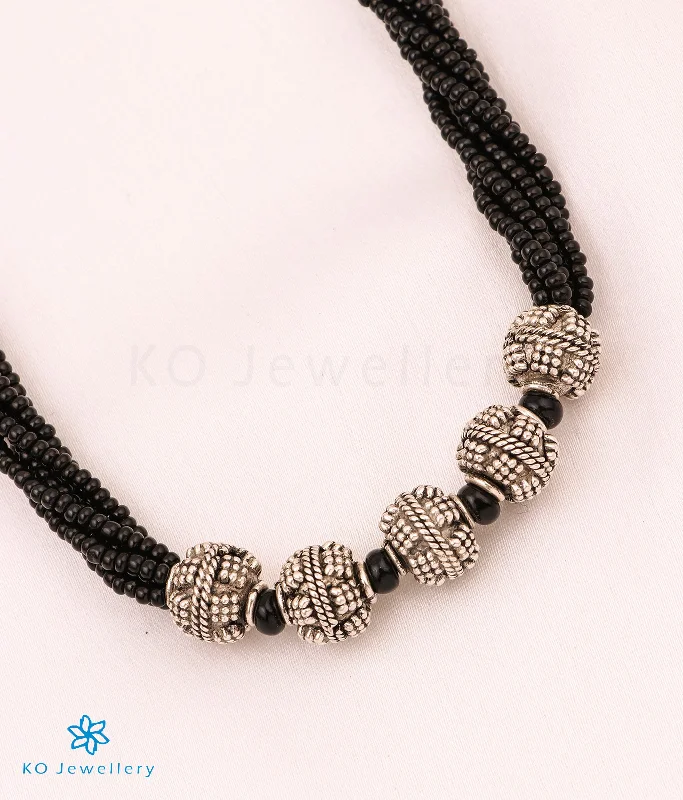 Classic Bar Necklace For Fashion-The Neeraja Silver Beads Necklace