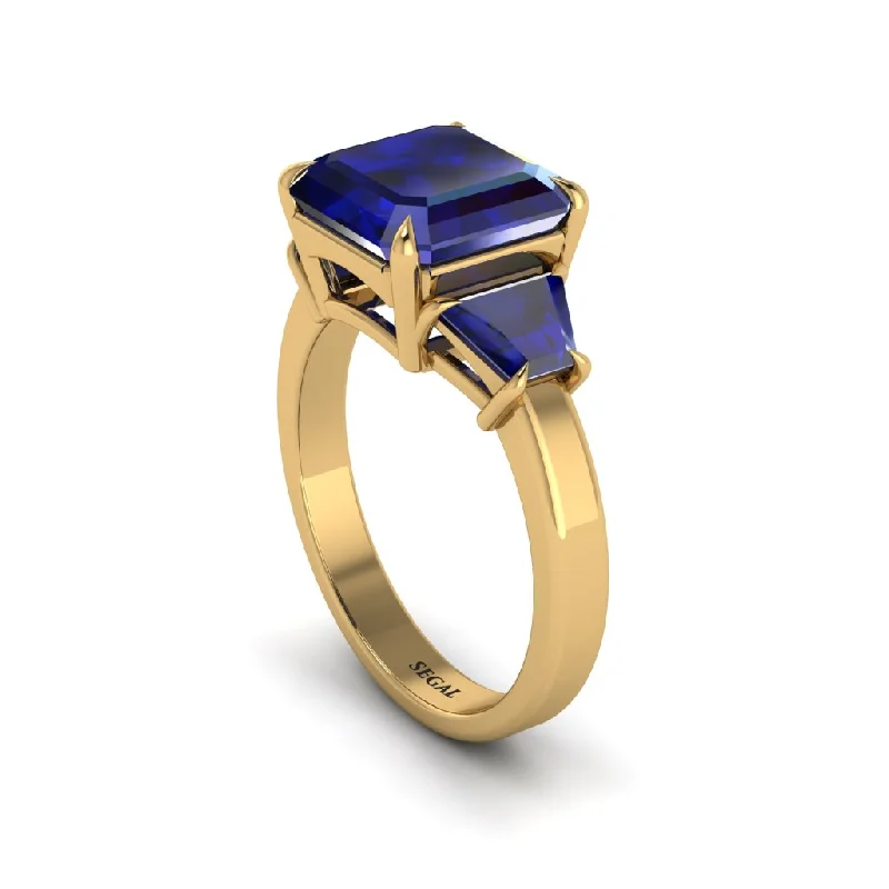 Classic Wedding Bands For Timeless Beauty-Three Stone Sapphire Engagement Ring - Bethany No. 73