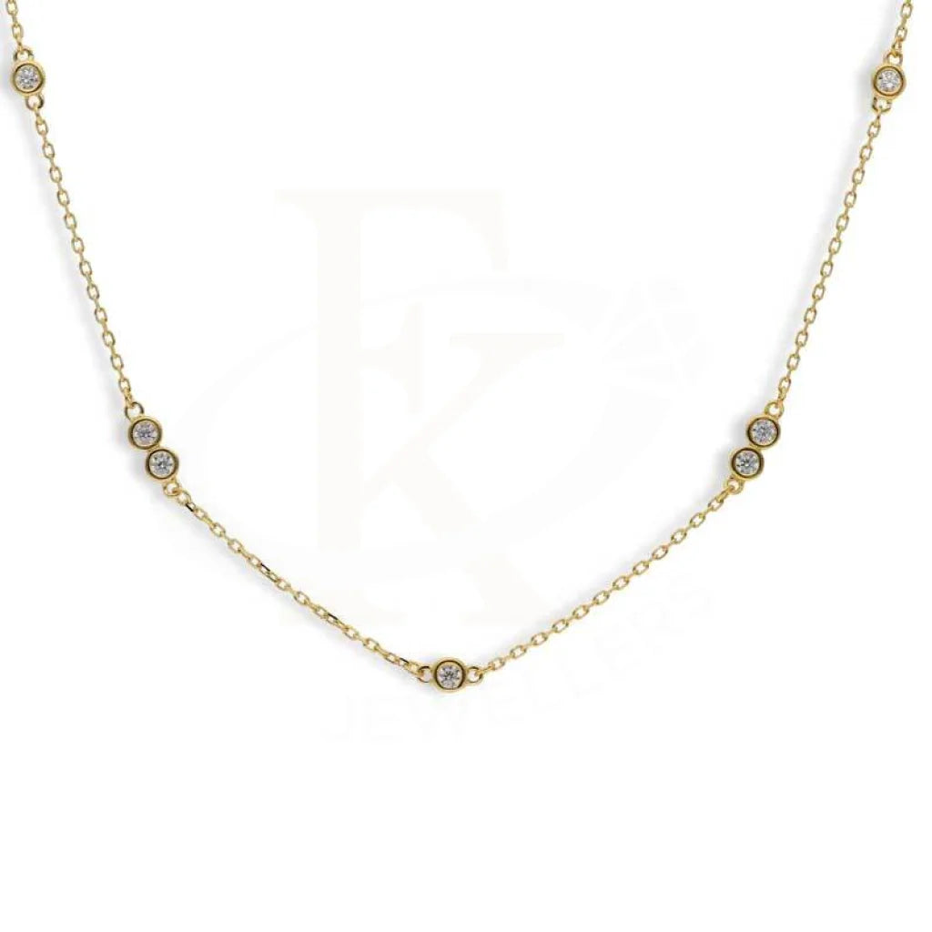 Trendy Pendant Necklace For Casual Look-Sterling Silver 925 Gold Plated Solitaires Necklace - FKJNKLSL2934