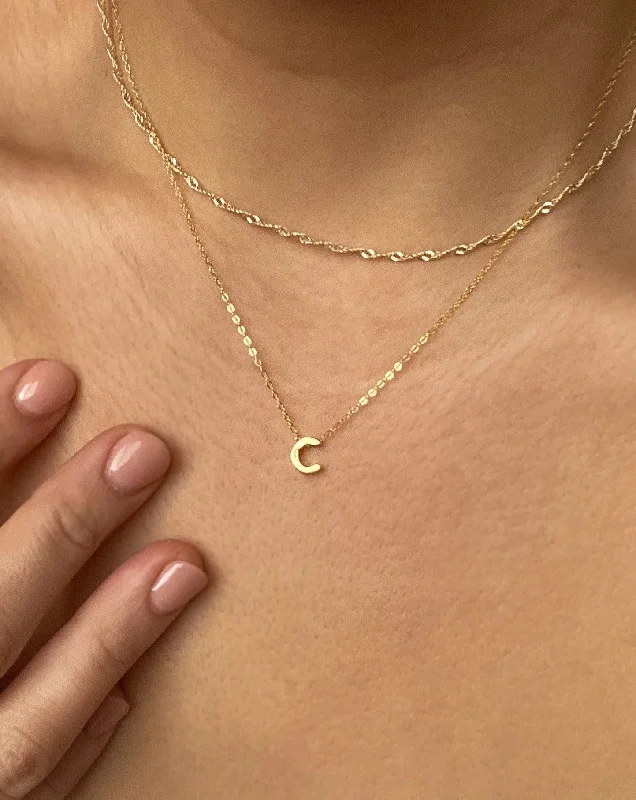 Simple Pendant Necklace For Daily Wear-C - Alphabet Necklace