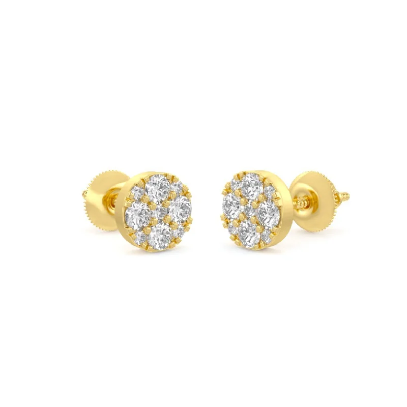 Elegant Crystal Earrings For Weddings-Round Pave Earrings