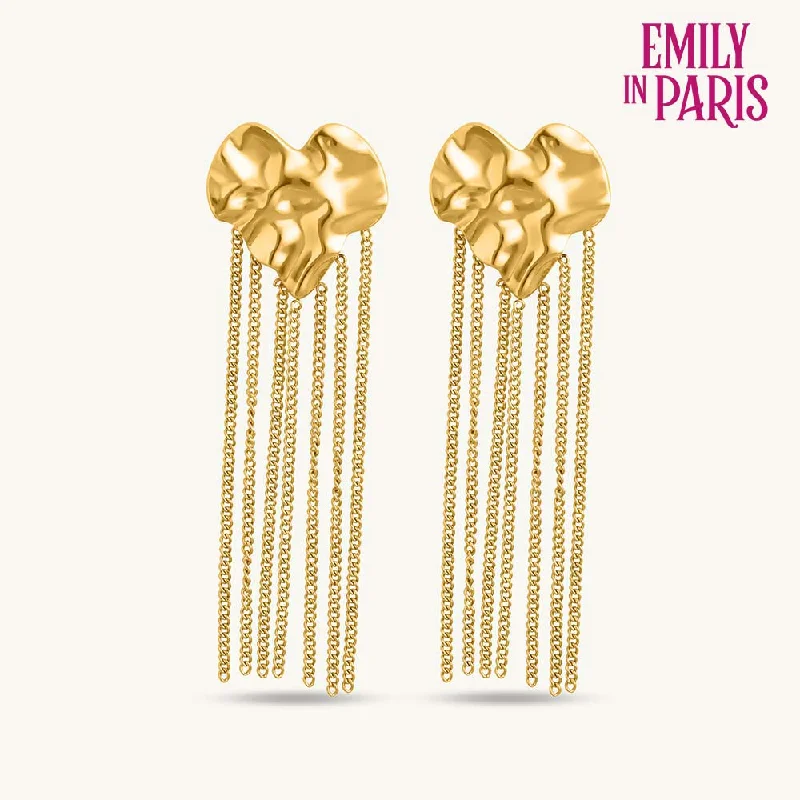 Colorful Earrings For Fashion Lovers-Modern Drop Earrings with Gold Chains