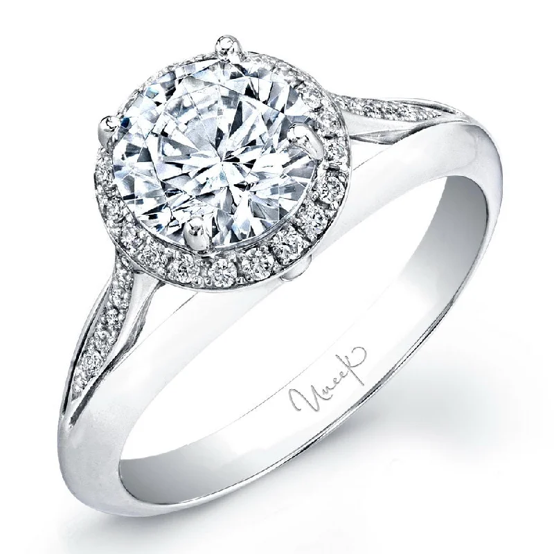 Elegant Gold Wedding Bands For Couples-Uneek Signature Collection Halo Engagement Ring