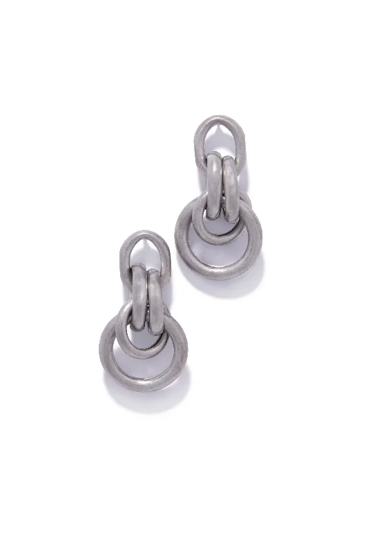 Classic Stud Earrings For Everyday Look-Kenya Chain Link Earring - Silver