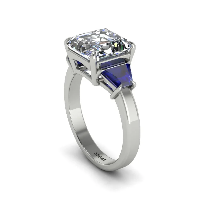 Trendy Custom Rings For Special Occasions-Three Stone Diamond Engagement Ring - Bethany No. 63