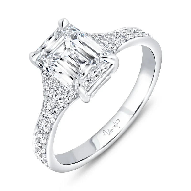 Elegant Custom Wedding Rings For Wedding Day-Uneek Signature Collection Cathedral Emerald Cut Diamond Engagement Ring