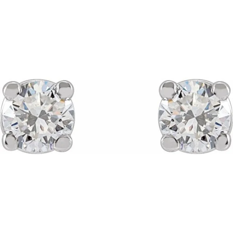 Chic Crystal Earrings For Night Out-14K White 3 CTW Lab-Grown Diamond Stud Earrings