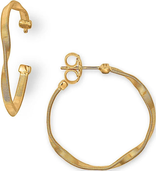 Sparkling Gemstone Earrings For Evening Wear-18kt Yellow Gold Marrakech Collection Hoop Earrings