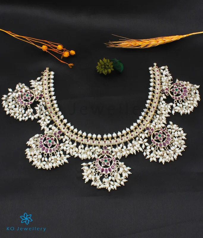 Trendy Beaded Necklace For Summer Look-The Samatva Silver Guttapusalu Necklace (Oxidised)